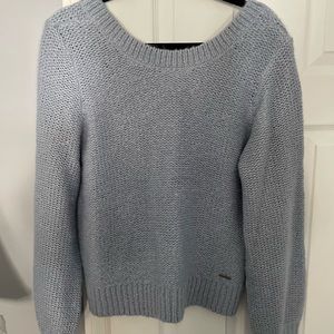 NWT blue cable knit soft v-back sweater